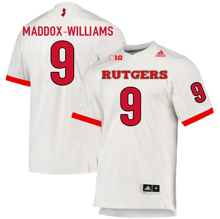 Men #9 Tyreek Maddox-Williams Rutgers Scarlet Knights College Football Jerseys Sale-White - Click Image to Close